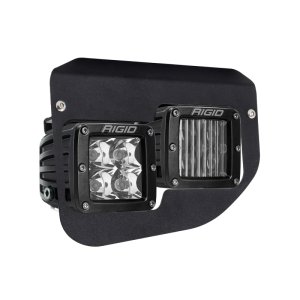Ford Super Duty Fog Light Mount Kit - Front - Rigid Industries - Dual Fog Kit with D-Series SAE Pro and Spot Lights - `20-`27